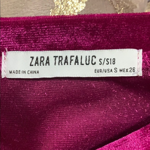 Zara Rasperry Velvet Dress - Picture 3 of 6